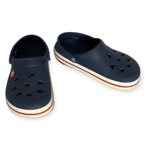 DISNEY X Crocs Collab Parks Mickey Cutout White Red Navy Blue Men 4 Ladies 6 - Picture 2 of 12